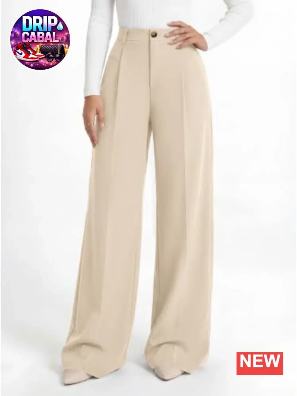 Wide Leg Pleated Dress Pants High Waist Trousers Slacks